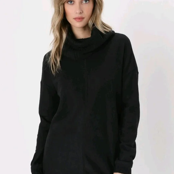 Lulus Tea Reader Black Cowl Turtleneck Dress, Sz XS - Picture 1 of 3